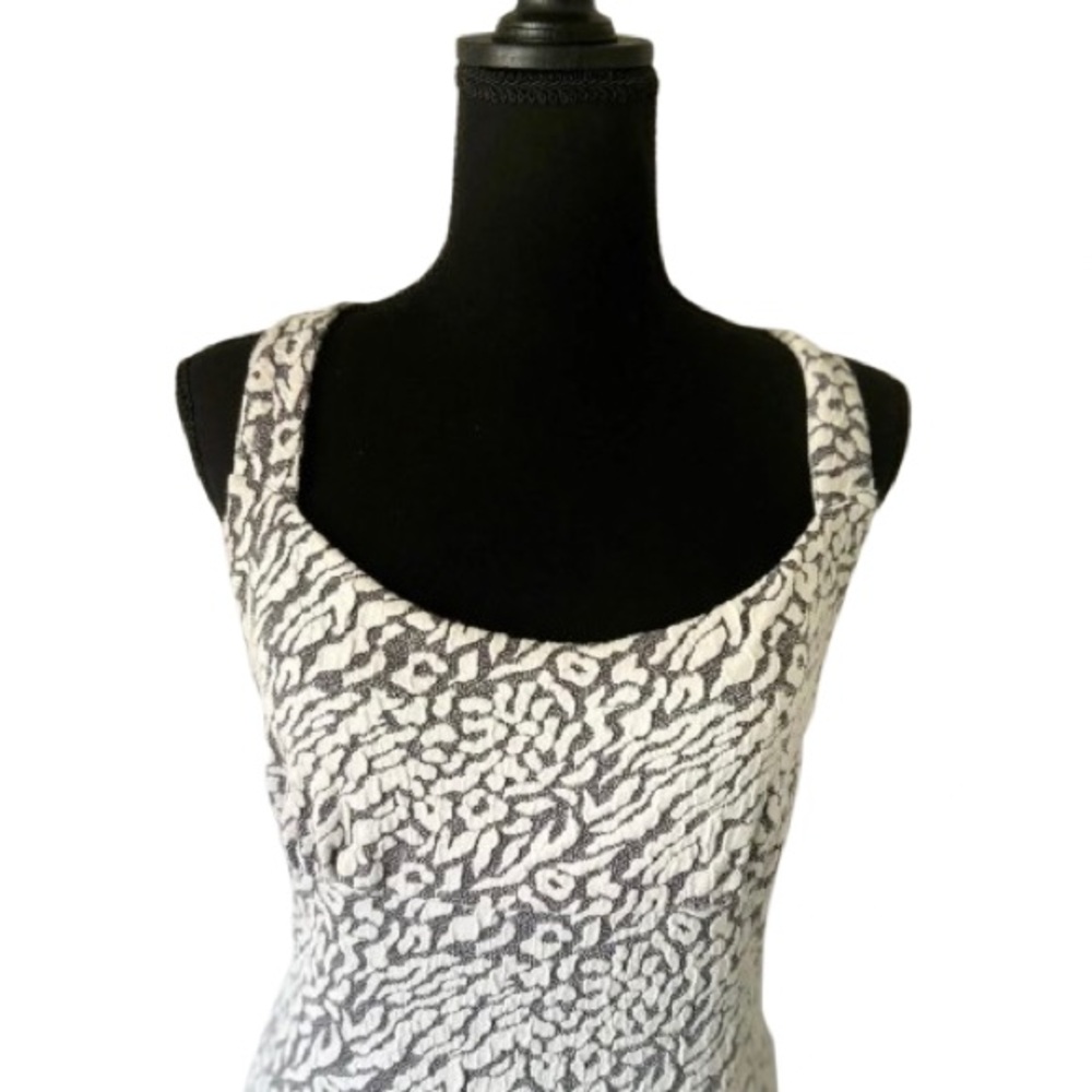 Free People Jacquard Knit Racerback Body Con Mini Dress White Grey Small - Picture 7 of 10